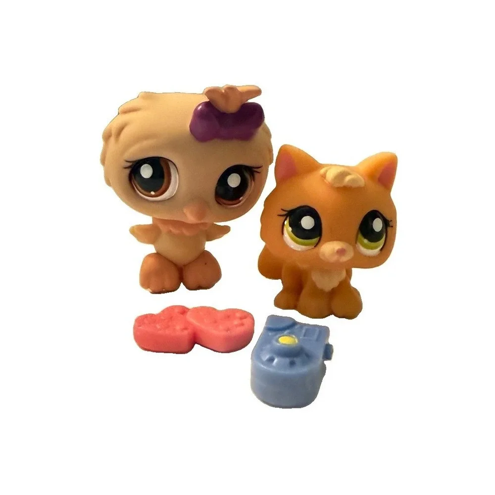 LPS 2011 Walmart Exclusive Pet Pairs Owl #1997 Cat #1998 Heart Cookies Camera